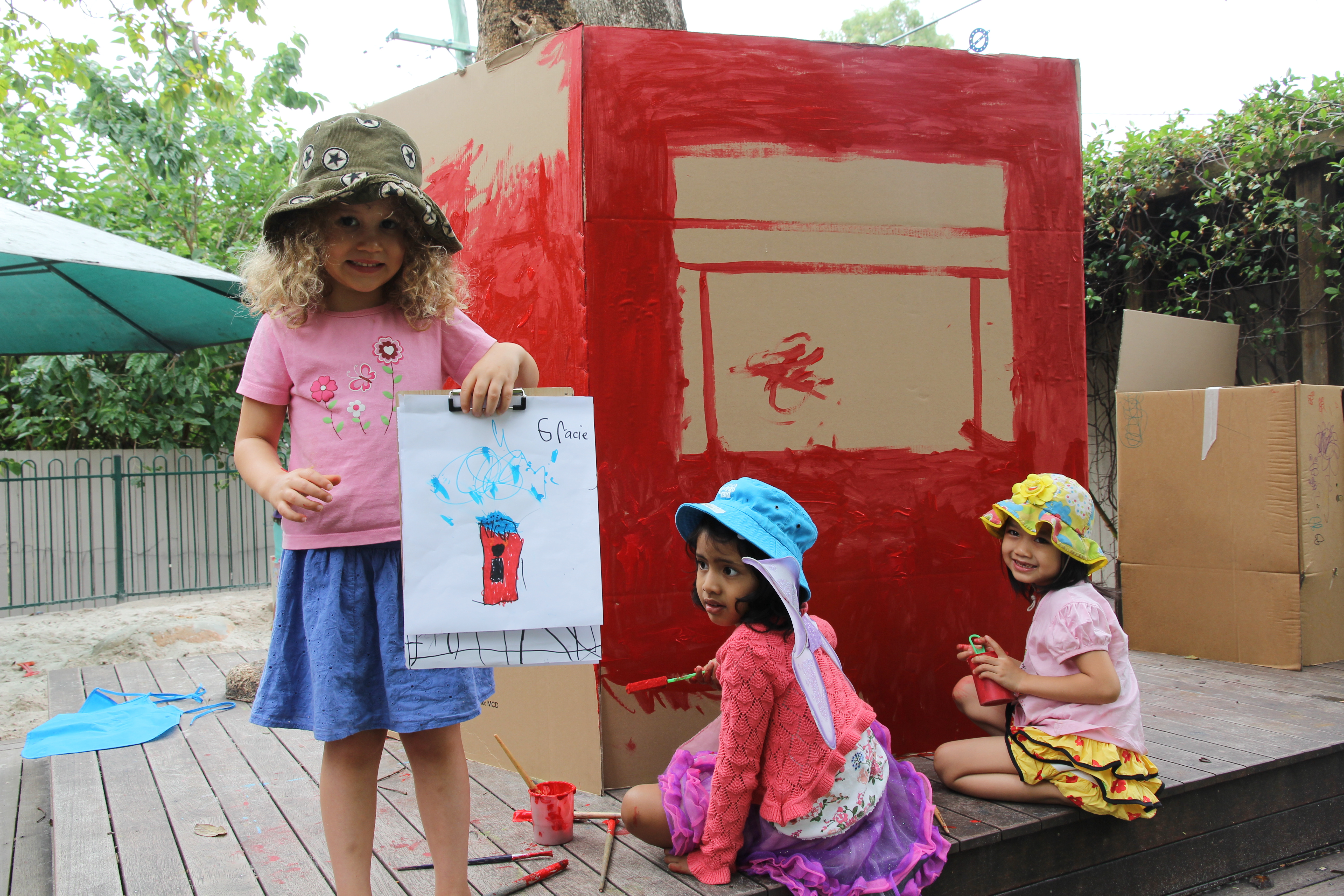 Three children playing 